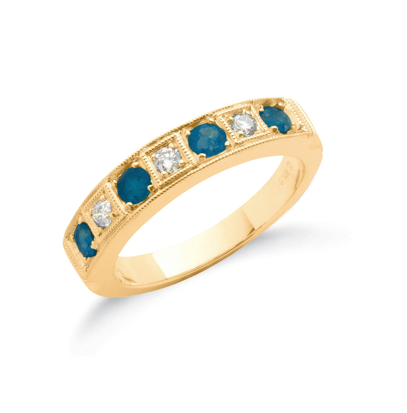 Diamond and Blue Sapphire Eternity Ring