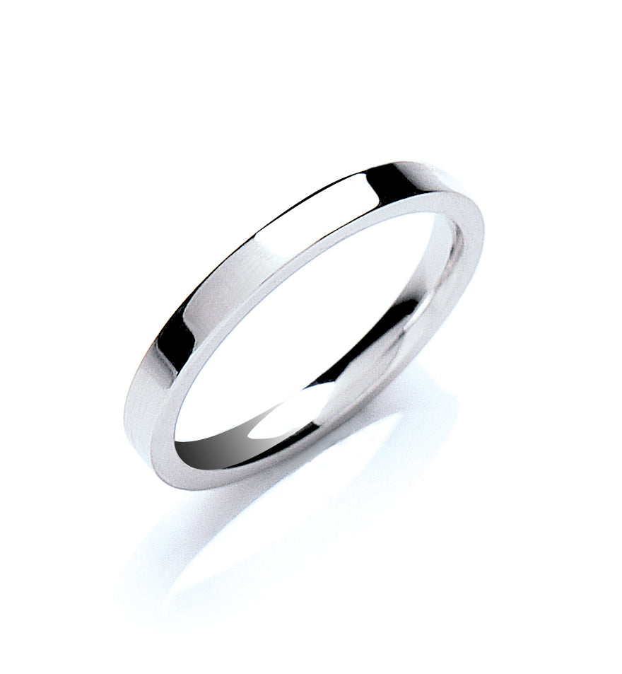 Flat Court Wedding Ring Platinum
