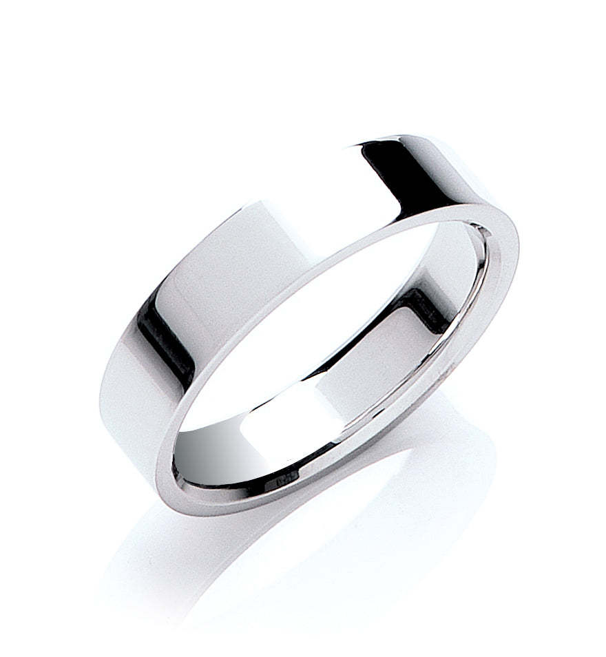 Flat Court Wedding Ring Platinum
