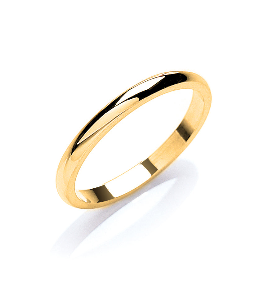 D-Shaped Wedding Ring Yellow Gold