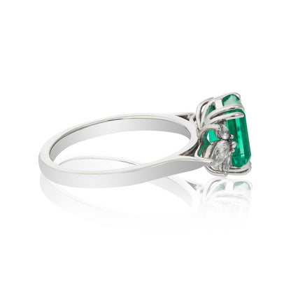 Flowering Emerald and Diamond Ring