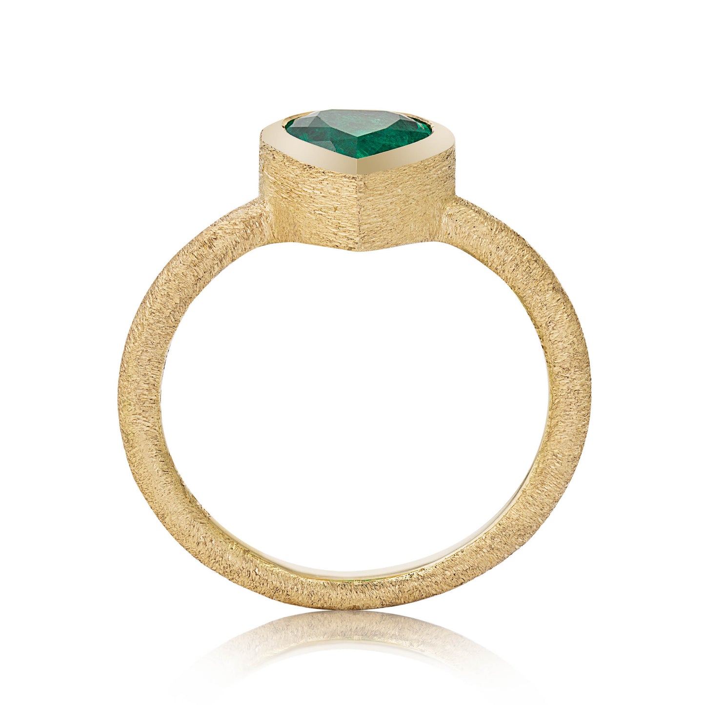 Tear Cut Emerald Ring